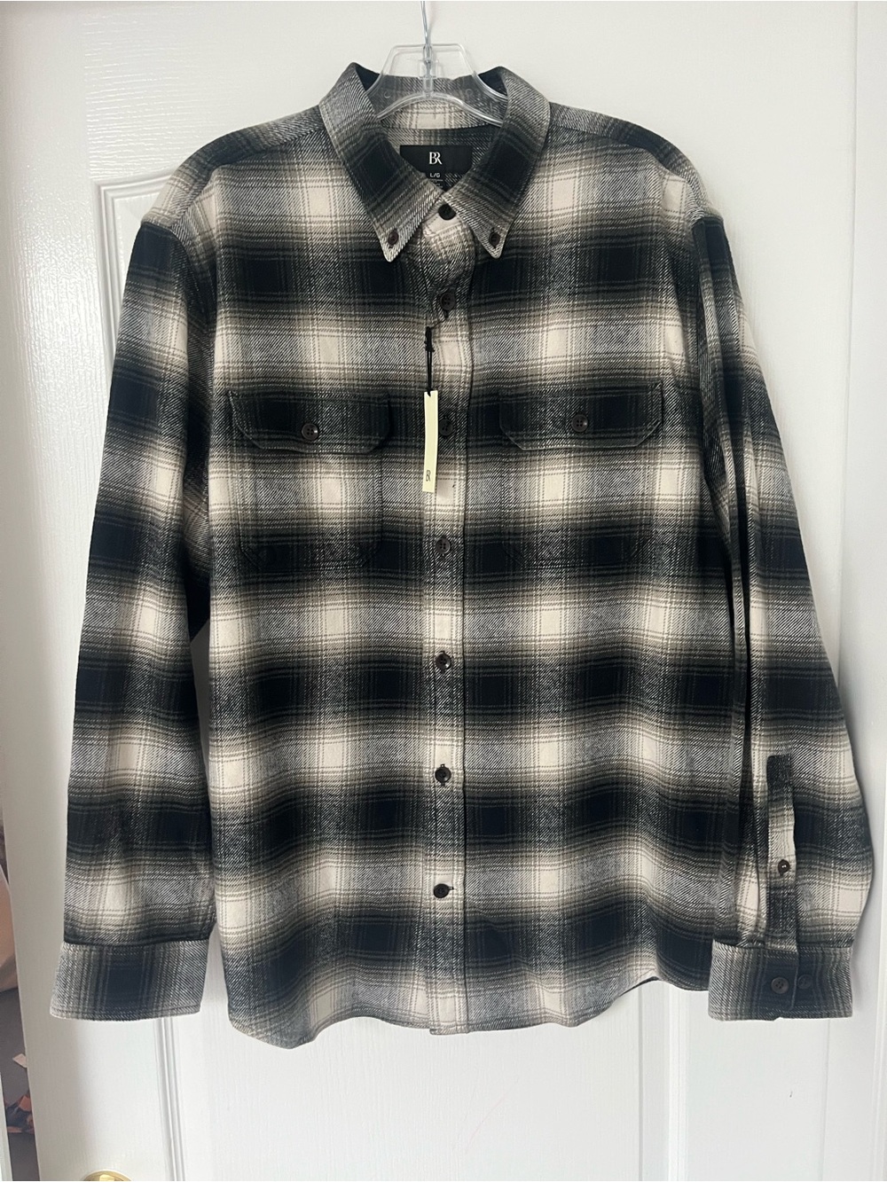 Banana Republic STANDARD-FIT PLAID TWILL OVERSHIRT Large NWT